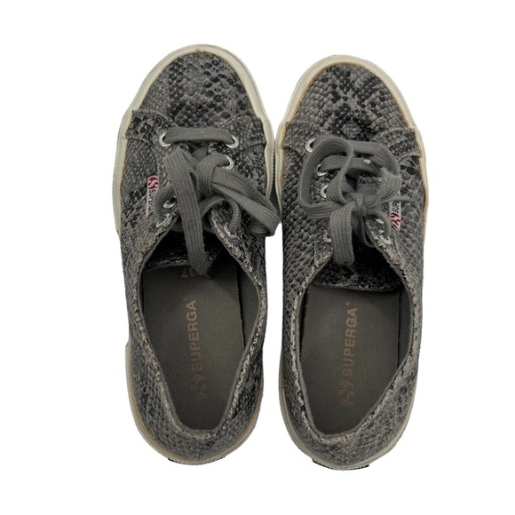 Superga Gray Snake Print Lace Up Sneakers Size 37 Women’s - Picture 4 of 8